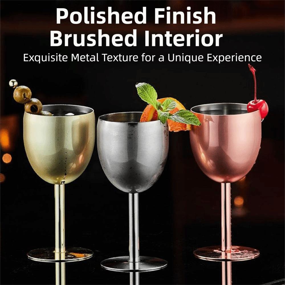 Unbreakable Stainless Steel Goblet Creative Metal Wine Glass Modern Tall Glass Water Bottle
