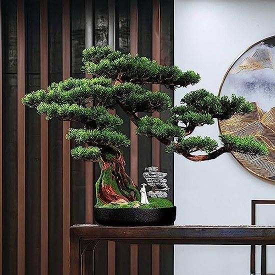Artificial Bonsai Tree Plant Foliage Pine Potted Desk Display Fake Green Living Room Office Desktop Decoration