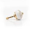 Ceramic Knobs for Drawers, Assorted Door Knob, Indian Handmade Decorative Drawer Knobs or Drawer Handles, White and Gold, Glazed Finished, Pack of 15