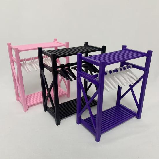 Мини кукольный шкаф с 10 вешалками Шкаф для хранения кукольной одежды для демонстрации Аксессуары для кукольного домика