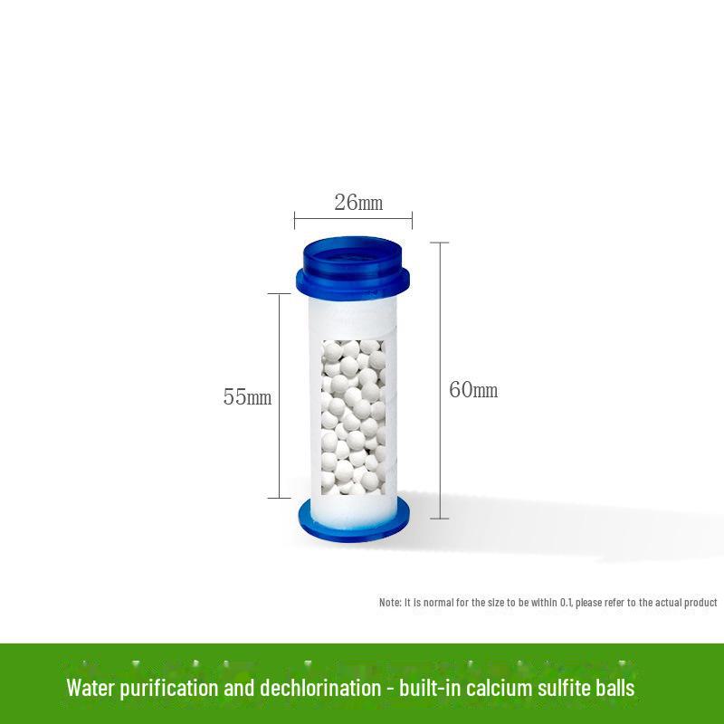 Shower Nozzle Replacement Filter Element with High Compression Cotton Core for Water Purification.