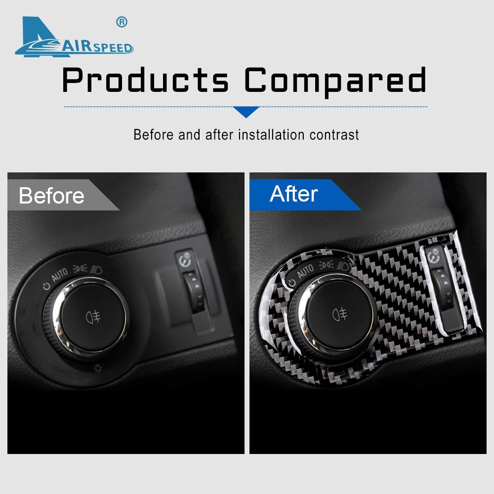 Настоящее мягкое углеродное волокно для Chevrolet Camaro 2010 2011 2012 2013 2014 2015 Аксессуары Отделка салона Кнопка переключателя фар