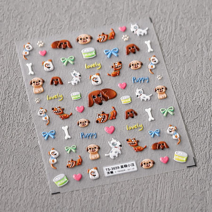 1pcs 5D Fashion Cartoon Mini Bow Nail Art Stickers Red Black White Ribbon Nail Decorations Decals DIY Nail Accessories