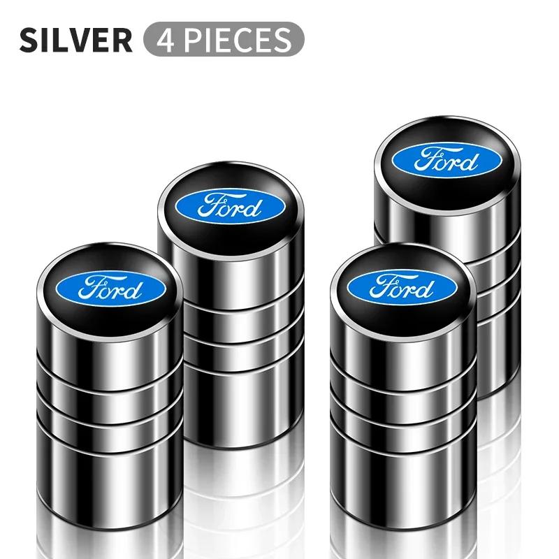 New 2026 Car Sticker 4pcs Car Wheel Air Valve Stem Cover Caps For Ford Focus Fiesta Ranger Mondeo Escort Falcon Flex S-MAX Kuga