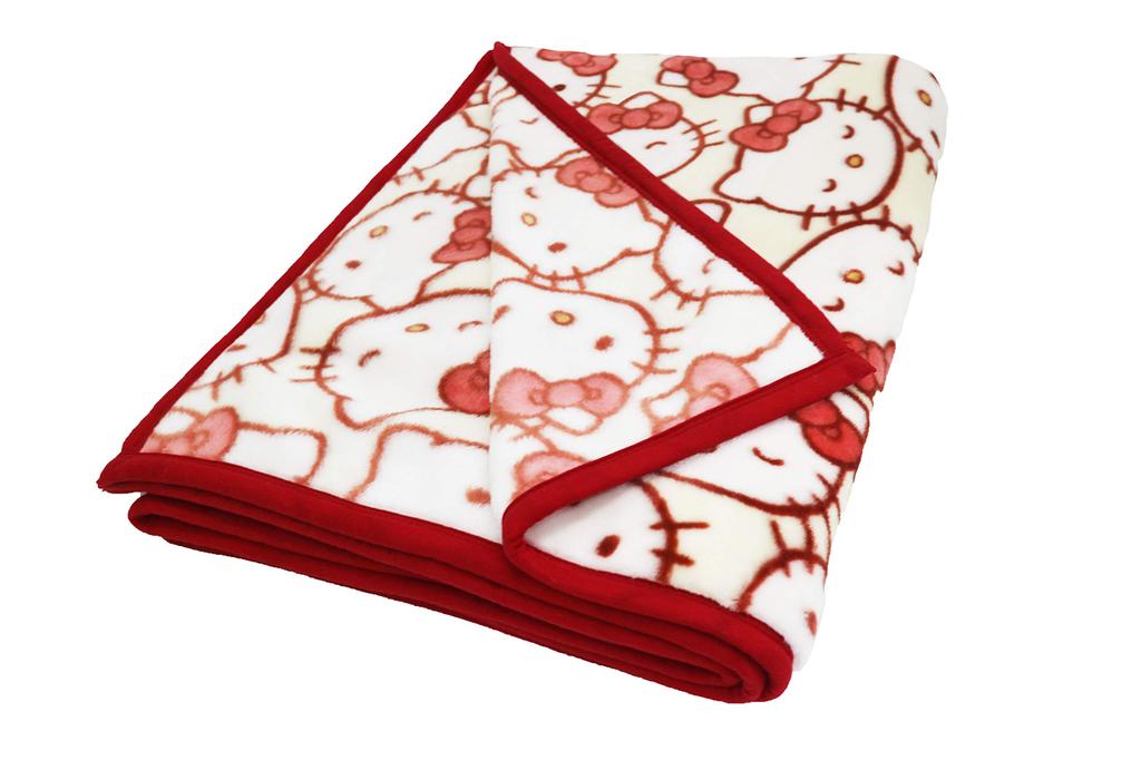 Marushin Sanrio Hello Kitty Faces Kitty Blanket 3245007600 200 x 140cm