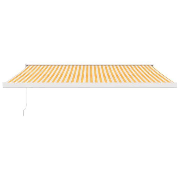 VidaXL Auvent rétractable jaune et blanc 4x3 m tissu et aluminium 3154583