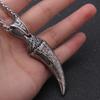 Norse Viking Wolf Teeth Odin Necklace for Men Stainless Steel Amulet Jewelry