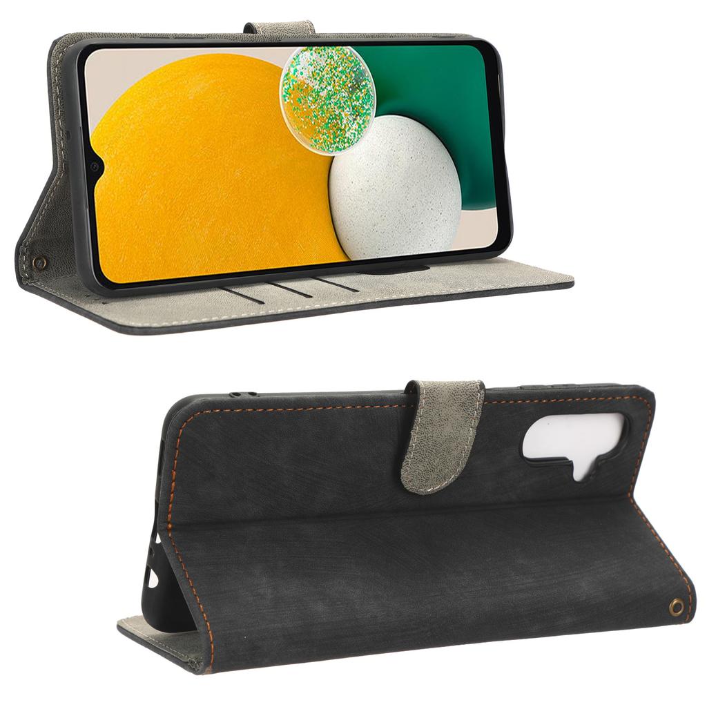 Для Samsung Galaxy A13 5G/A04s 4G (164,7 х 76,7 х 9,1 мм) Кожаный чехол-кошелек с защитой от RFID-сканирования и противокражной защитой, подставка, откидная крышка