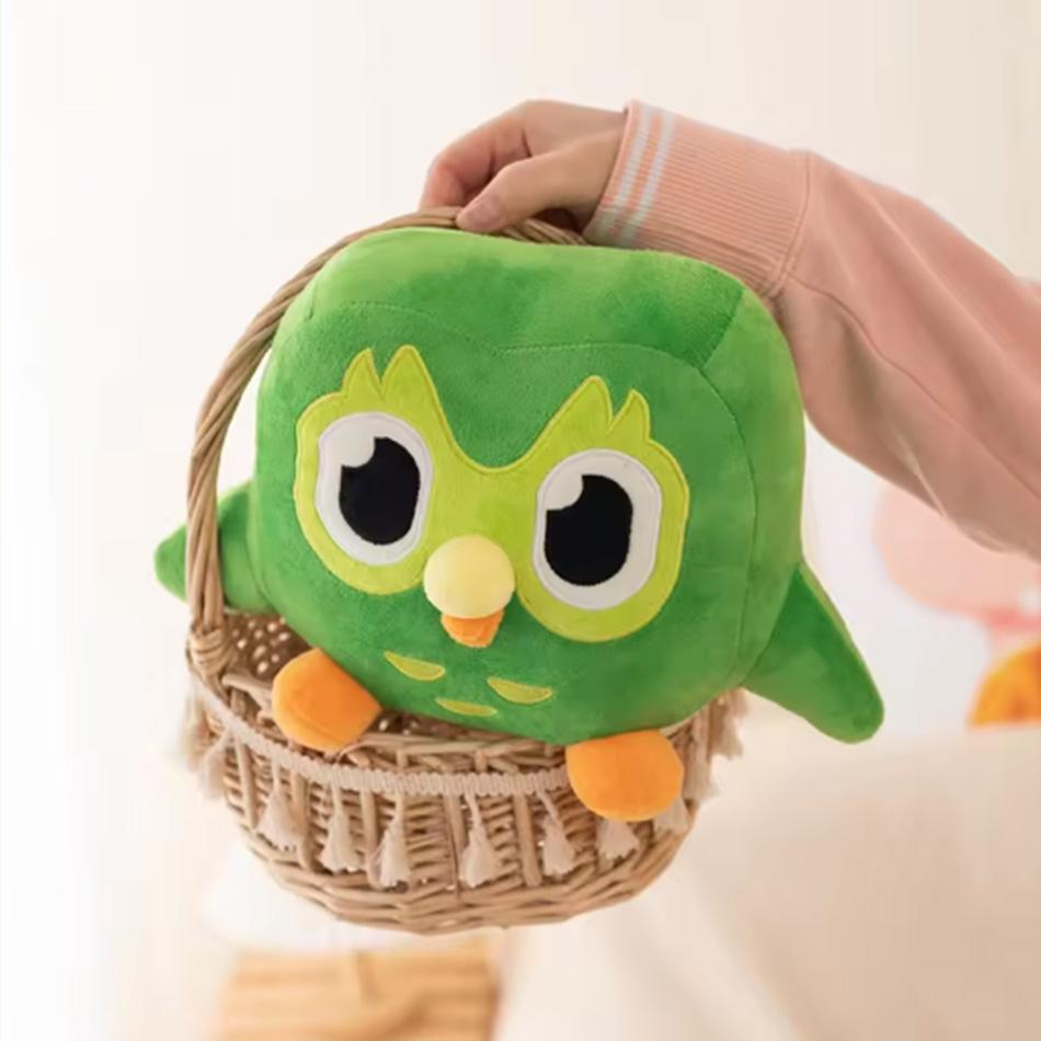 Зеленая плюшевая игрушка Duolingo Owl Duo Plushie Of Duo The Owl Cartoon Anime Owl Doll Soft Animal Toy Children Birthday Gift
