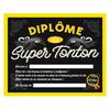 [Q7310] - Black Yellow 'Diplôme Du Super Tonton' Frame - 25x20x1. 5cm