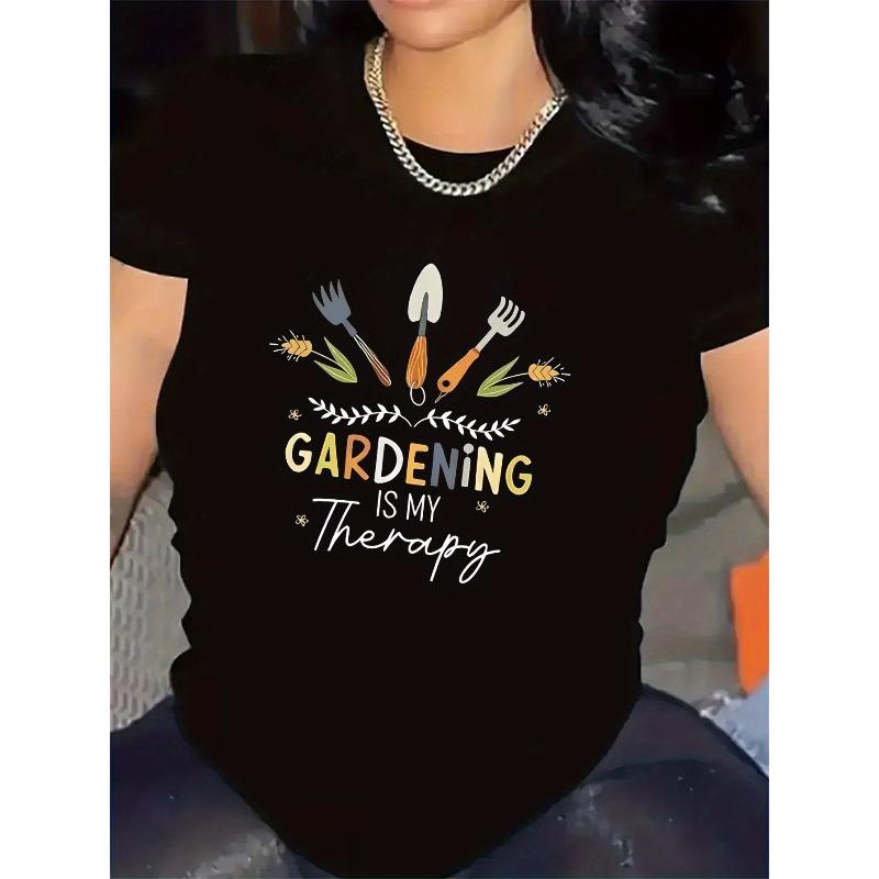 Short Sleeve T-Shirt for Gardening Enthusiasts, Durable and Comfortable, Perfect for Outdoor Activities, Features Gardening Tools Designe