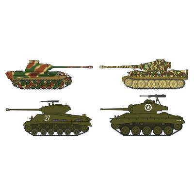 Hasegawa Немецкая армия Tiger I Panther G VS M4A4E8 Sherman M24 Chaffee Прорыв через Рейн Пластиковая модель 30035 1/72 & &