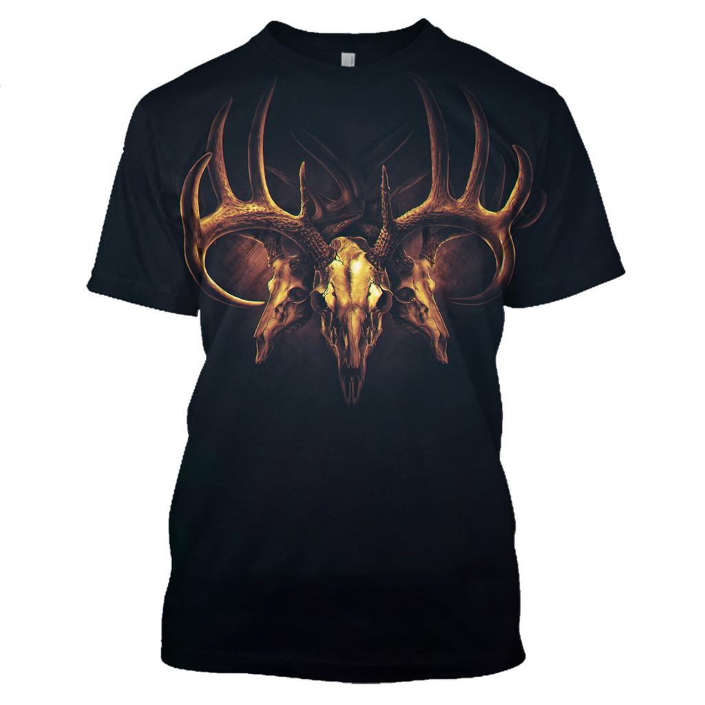 Камуфляжная футболка с 3D изображением охотничьих животных, оленя и лося, летние повседневные мужские футболки, модная уличная одежда, женский пуловер, топы с короткими рукавами