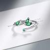 925 Silver Twig Green Leaf Rings For Women Luxury Designer Jewelry Accessorie GaaBou Jewellery