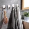4pcs/set 304 Stainless Steel Self Adhesive Hooks, Stick On Hooks Holder For Tea Towel Robe Coat - DD