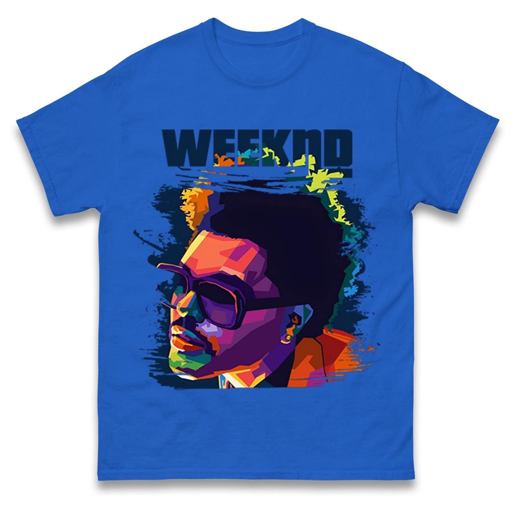 The Weeknd Colorful Pop Art Portrait Graphic Tshirt Unisex Unisex Retro Music Fan Casual Short Sleeve Cotton Tops