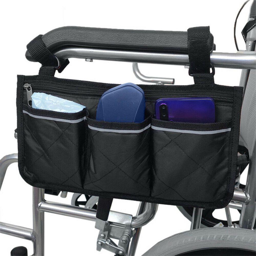 Portable Multi-pocketed Durable Pocket Organizer Storage Bag Armrest Pouch Wheelchair Side Bag