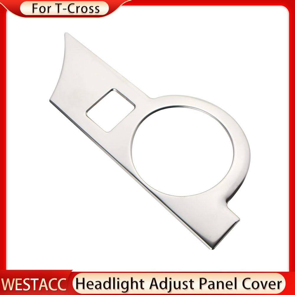 Ручка переключателя фар автомобиля, крышка панели, наклейка, накладка для Volkswagen VW T-Cross Tcross 2018-2023 LHD