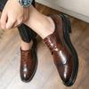 Весна Осень Новые Мужские Ботинки на Шнуровке из Натуральной Кожи Повседневная Обувь для Улицы Работы Офиса Бренды Мужские Свадебные Туфли