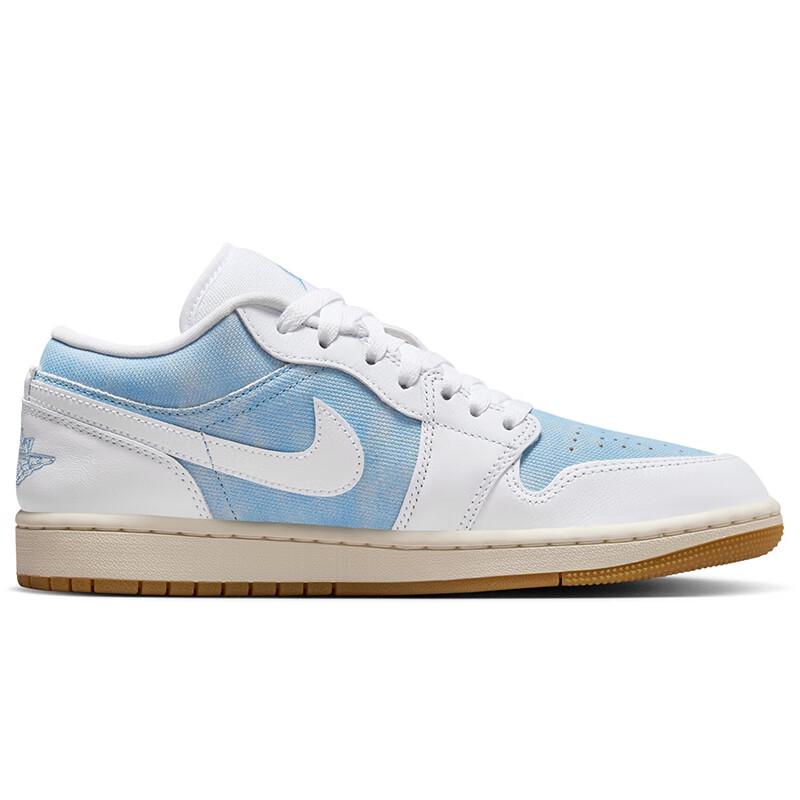 Jordan AJ1 Сине-белые повседневные спортивные кроссовки с джинсовой текстурой