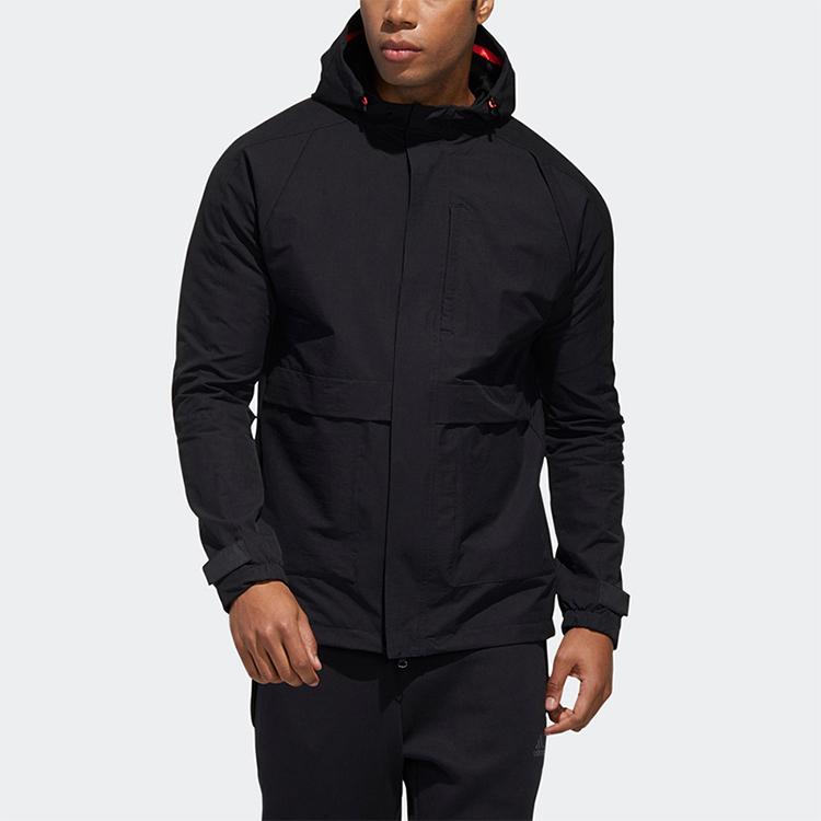adidas TH Parka Повседневная спортивная куртка с капюшоном Мужская верхняя одежда Черный GF4018