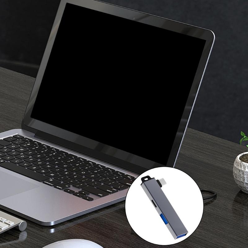 Портативный концентратор USB C из алюминиевого сплава, адаптер Type C к Type C и двойной USB для расширения возможностей подключения на нескольких системах
