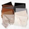 Solid Colour Scarf Female Faux Cashmere 2025 Autumn and Winter New Versatile Senior Sense of Medium-length Warm Scarf