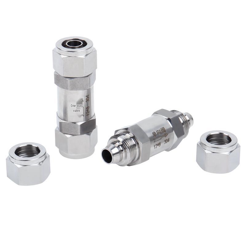 304 Stainless Steel Quick-Connect One-Way Check Valve for Soft Air PU/PTFE Rubber Hose