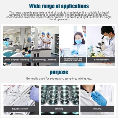Пипеттор одноканальный объем микропипетки лабораторные трансферные пипетки для лаборатории 2 мл 10 мл 25 мл быстрая разгрузка ручной пипеточный насос