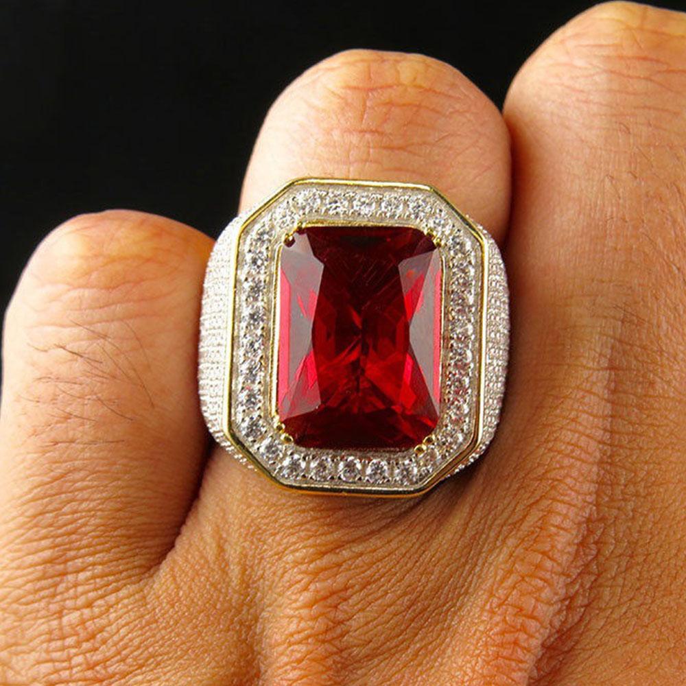 HOYON Dropshop 14 К Желтое Золото Цвет Натуральный Изумруд Кольцо для Мужчин Зеленый Драгоценный Камень AAA Циркон Ювелирное Кольцо Бесплатная Доставка