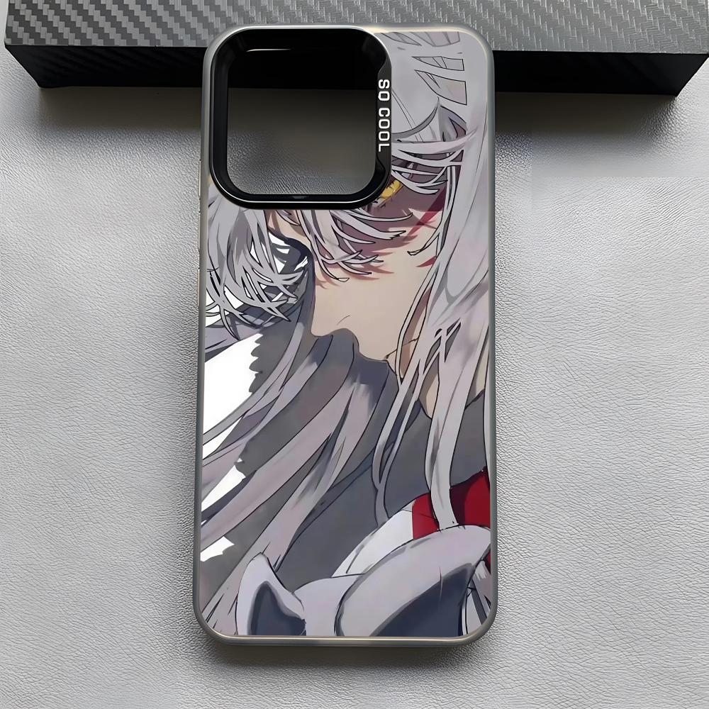 I-Inuyasha S-Sesshomaru Phone Case For iPhone 16 15 14 13 12 11 Pro Max Grey Black Matte Laser Metallic Aurora Funda