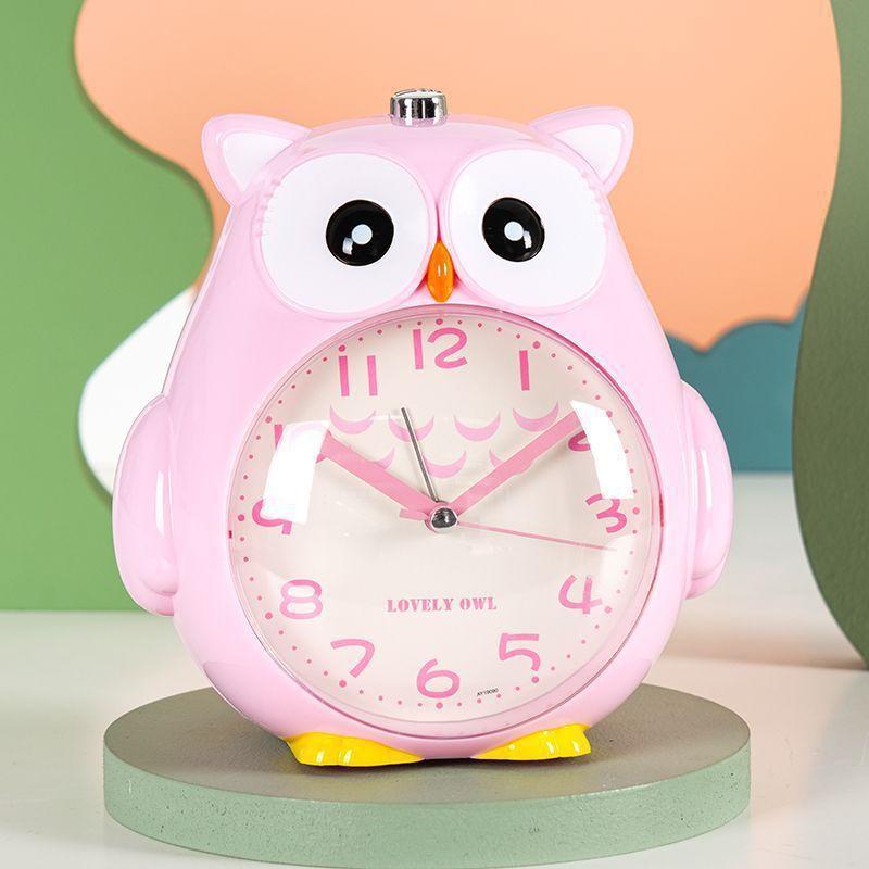 Сова Мультяшный Бесшумный Ночник с Говорящим Детским Будильником для Декора Спальни