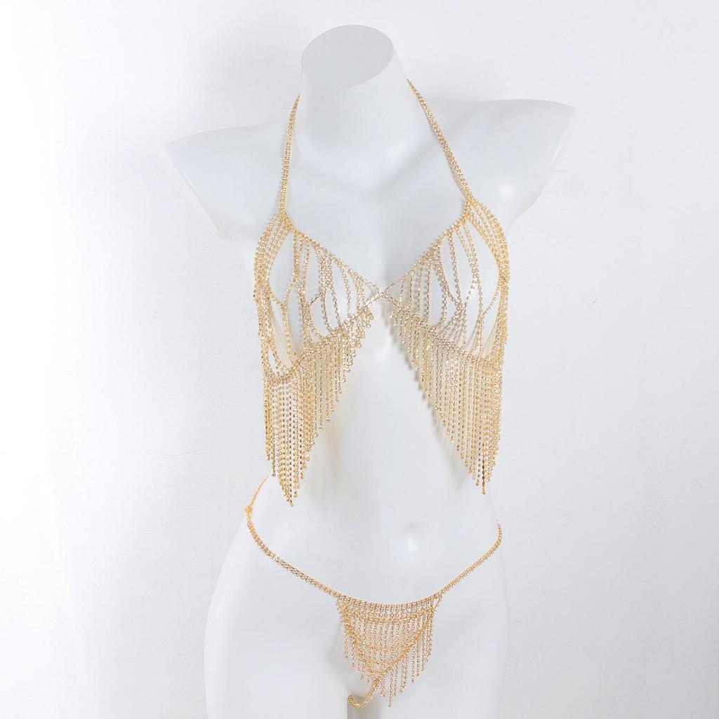 Rhinestone Bikini Tassel Chain – Sexy Nightclub Party Accessory for Women