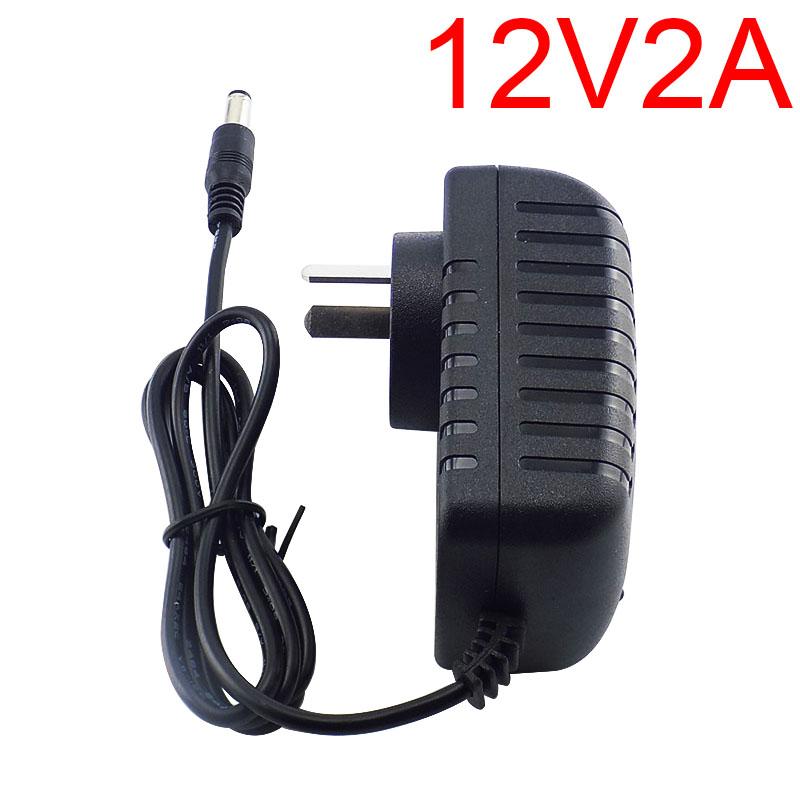 AC DC 12 В 2A 2000ma Адаптер питания EU UK AU US PLUG 5,5*2,5 мм Настенное зарядное устройство для светодиодной ленты лампы камеры видеонаблюдения
