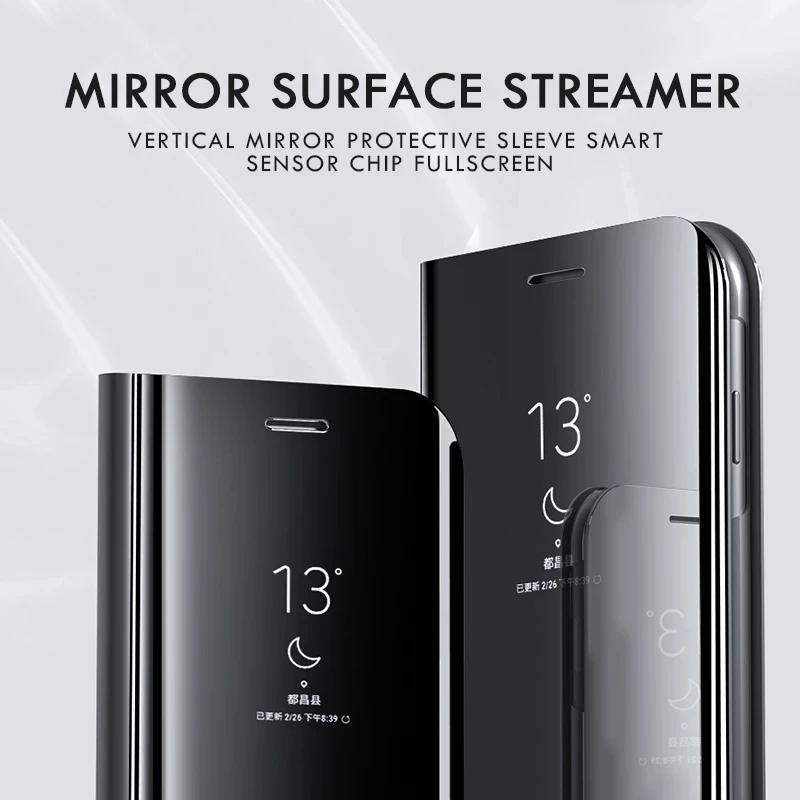 Роскошный зеркальный чехол для телефона с покрытием для iPhone 15 14 13 12 11 Pro Max X XR XS Max 7 8 15 Plus, противоударный бампер для телефона, откидная крышка-книжка