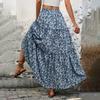 Women's Summer Floral Three-layer Splicing Long A-line Half-body Skirt