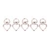 5Pcs/Lot Peach Heart Shape Metal Spring Clasp Carabiner Key Ring Connectors For Diy Keychain Snap Clasp Jewelry Accessories
