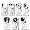 Satoru Gojo Anime Sketch Phone Case, Silver Electroplated Manga Print, Shockproof Slim Protective Phone Shell For iPhone
