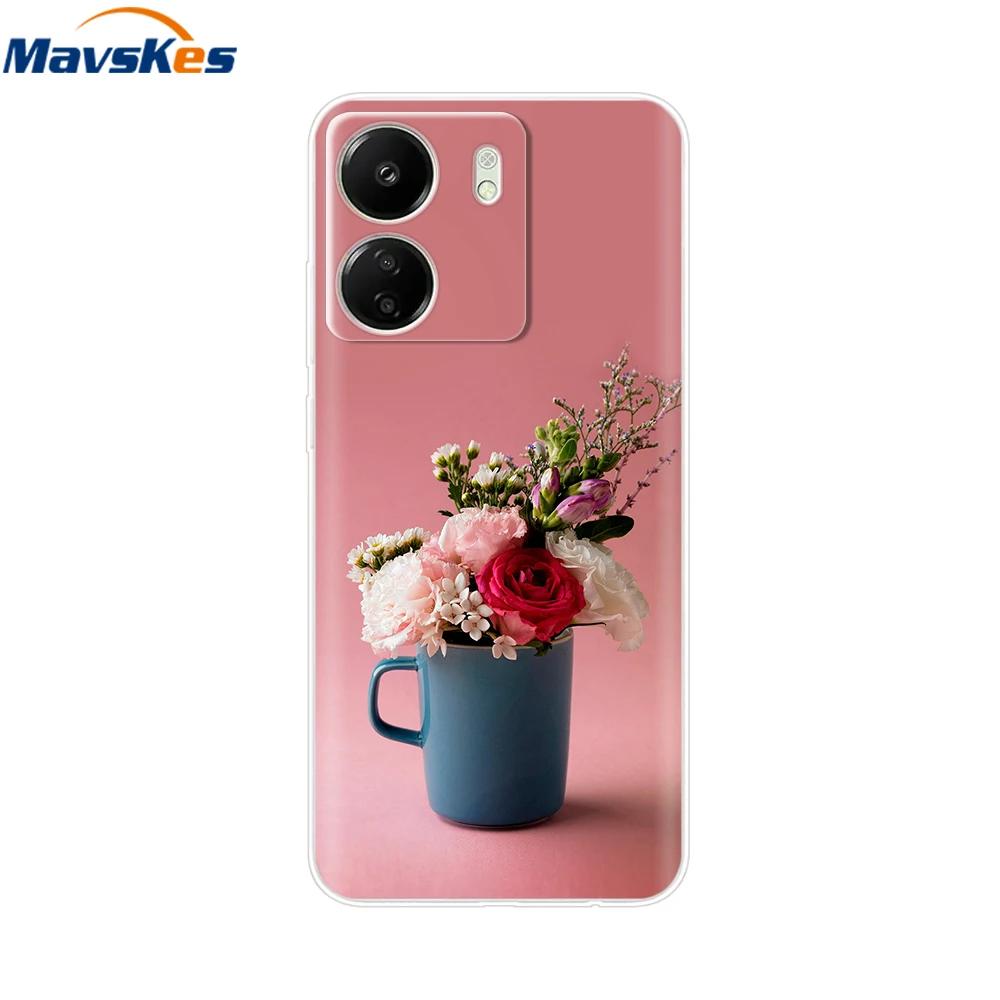 Чехлы для Xiaomi Poco C65 Для Xiaomi Poco C65 Модные Прозрачные Мягкие Силиконовые Чехлы для Телефона ТПУ Fundas для PocoC65 c 65 Coque Бампер