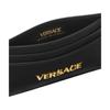 Versace Золотой металлический логотип Кожаный держатель для карт Женские аксессуары Черный 1020081-1A13677-1B00V