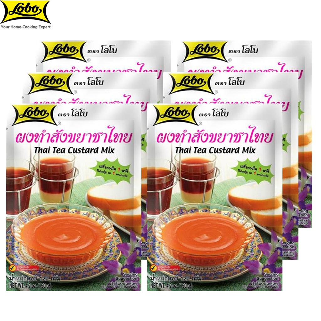 Lobo Тайская чайная смесь с заварным кремом, легко приготовить. Просто добавьте кипятка / Без добавления консервантов / На 3-4 порции, Тайский десерт, 120 г