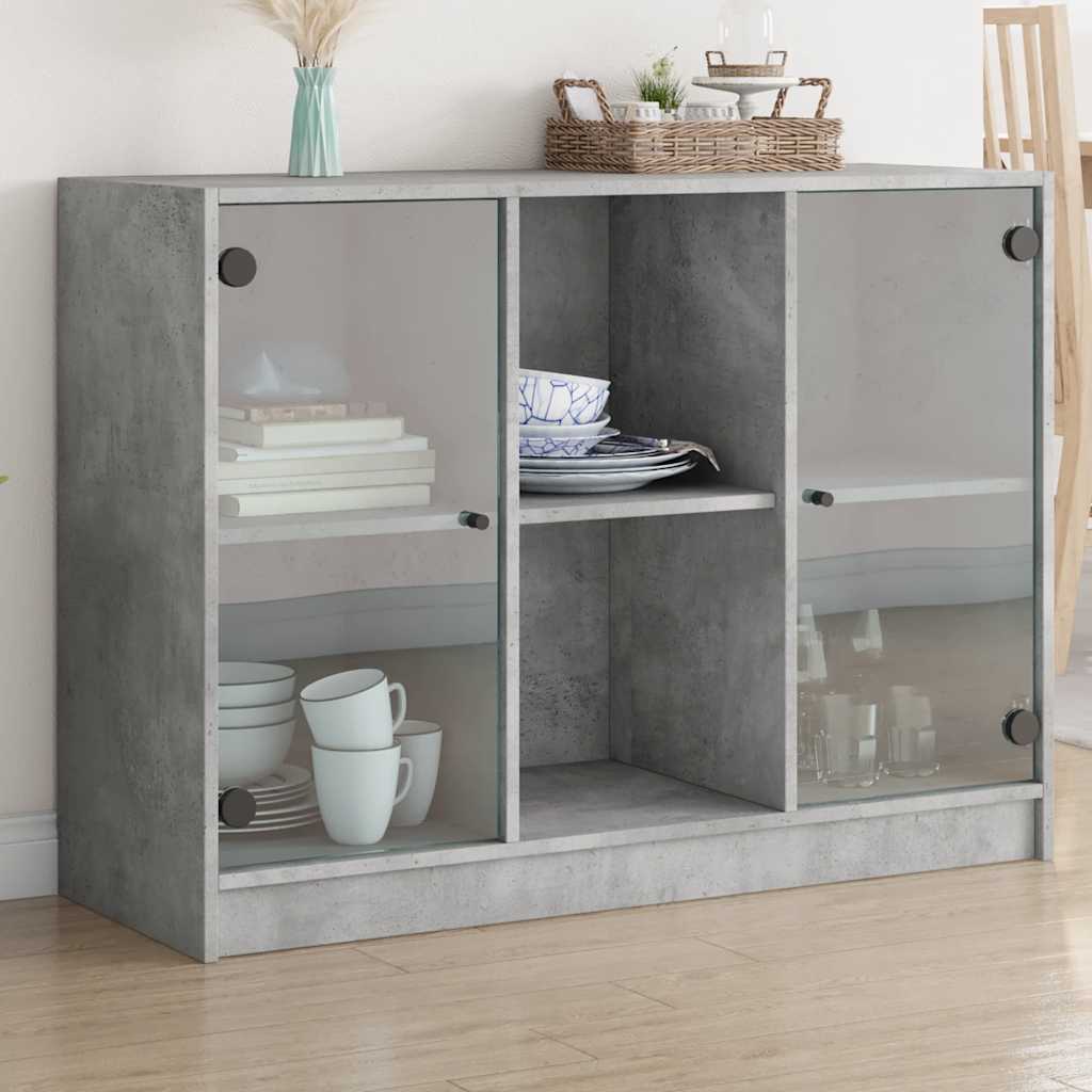 Vidaxl Szafka, Szarość Betonu, 102X37X75,5 Cm, Materiał Drewnopochodny