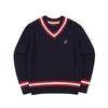 Kangol Классический джемпер с V-образным вырезом и косами 1864 Темно-синий