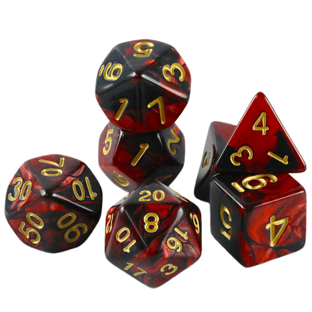 7шт разноцветных многогранных кубиков с трубкой для настольной игры DND TRPG RPG Cthulhu COC Running Team DND Dice Set