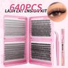 False Eyelash Extension Set Single Cluster 590 Clusters 30 + 40 + 50 + 60 + 80 + 100D Eyelashes