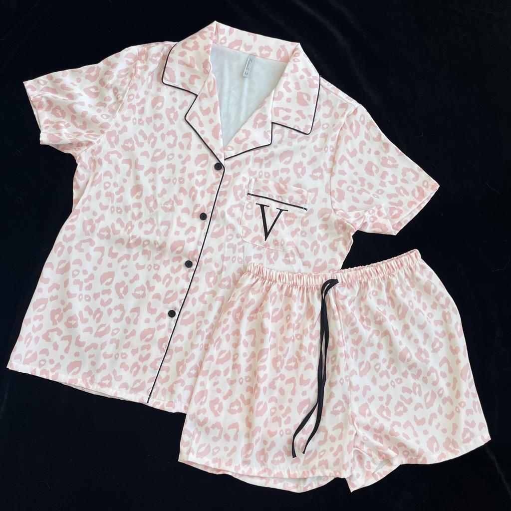 Женский пижамный комплект из атласного шелка, пижама с коротким рукавом, домашняя ночная одежда, пижамы для женщин