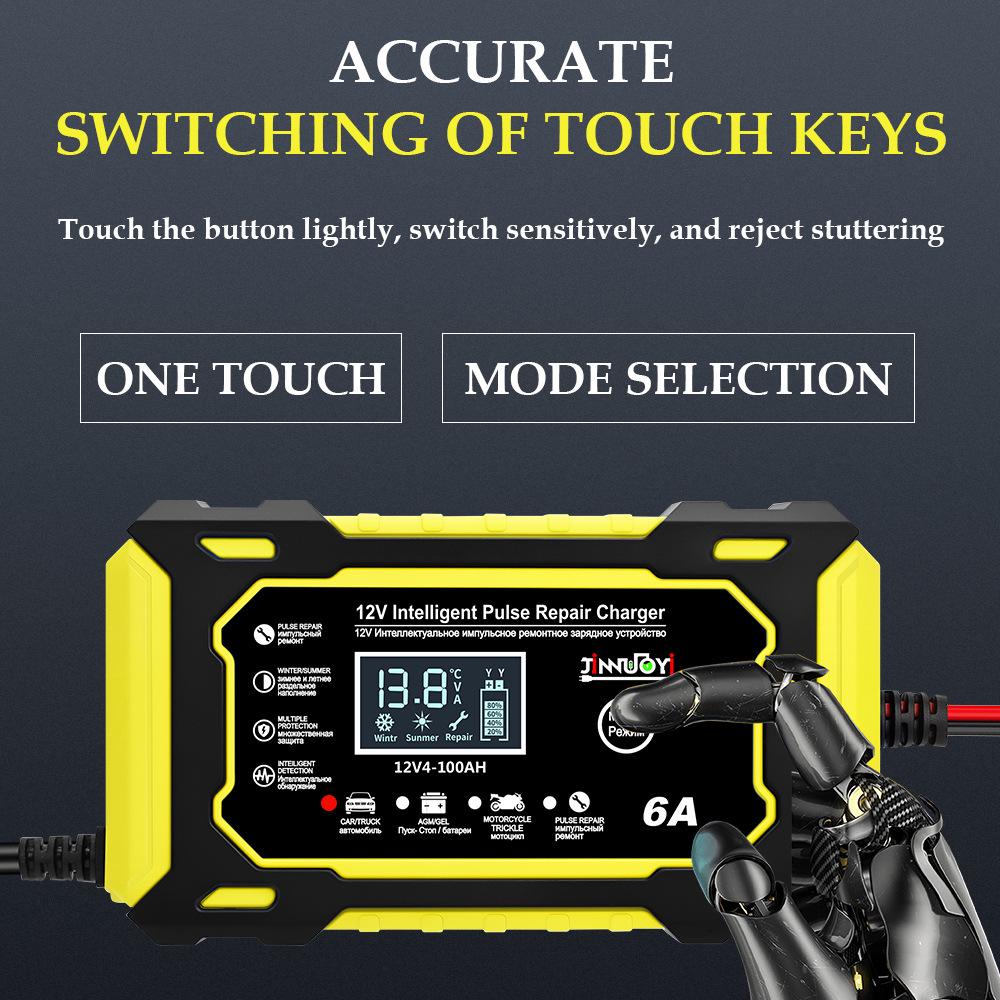 Трансграничное 12V6A Интеллектуальное Импульсное Зарядное Устройство и Ремонт для Свинцово-Кислотных Аккумуляторов Автомобилей/Мотоциклов