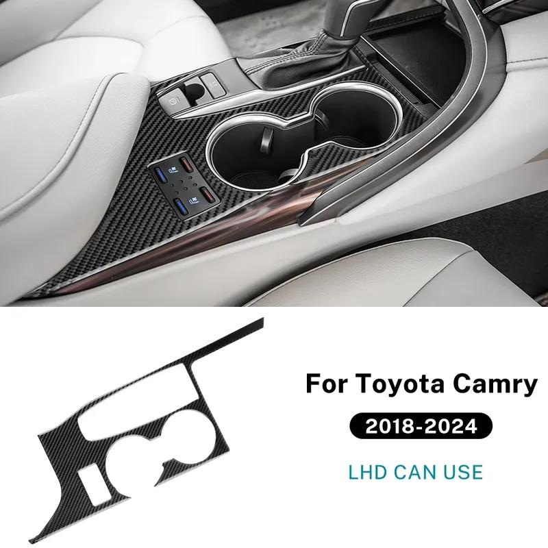 Настоящая мягкая карбоновая наклейка для Toyota Camry 2018 2024 LHD Автомобильная панель переключения передач Аксессуары для интерьера