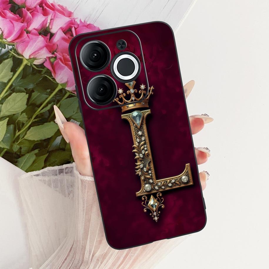 Для Itel A80 Чехол A671L A671LC Задняя крышка Роскошная Буква Имени Корона Мягкий Силикон Чехол для Телефона для Пары Для ItelA80 A 80 Оболочка