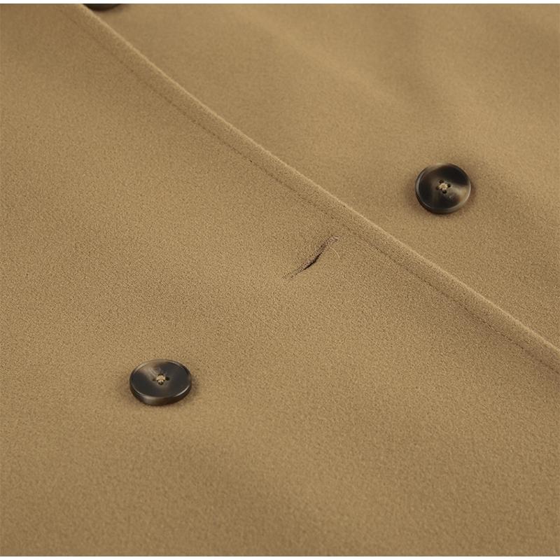 Woolen Coat Women Thick Windbreaker Double Breasted Lapel Long Sleeve Loose Jacket Commuting Casual New Fashion Autumn